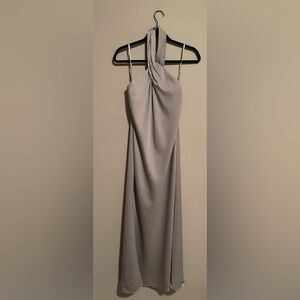 BHLDN Slate Grey Ruby Satin Charmeuse Dress - Size 2 (ALTERED)